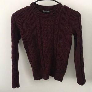 American Apparel Maroon Cableknit Sweater Size XS